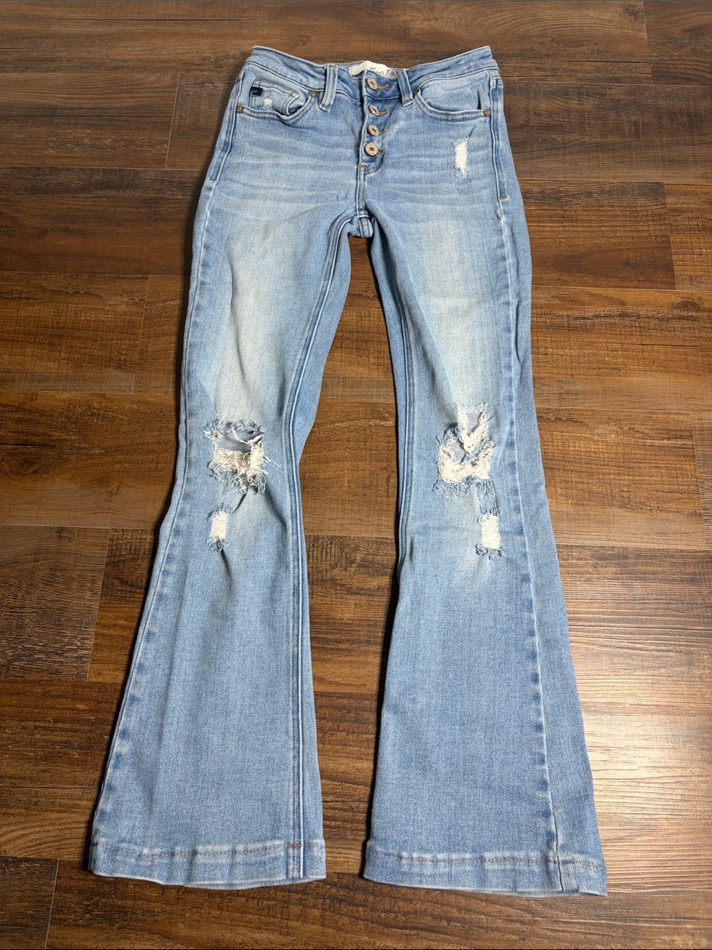 KanCan Light Wash Distressed Flare Jeans